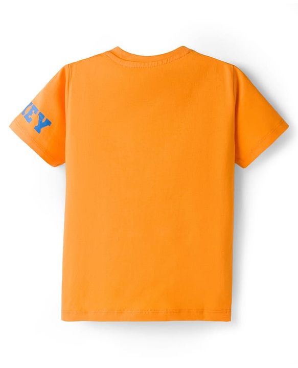Babyhug Disney Single Jersey Knit Half Sleeves T-Shirts with Mickey & Friends Graphic Pack of 3 - Blue Orange & Green