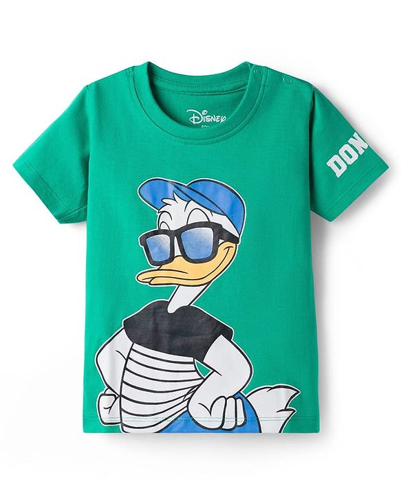 Babyhug Disney Single Jersey Knit Half Sleeves T-Shirts with Mickey & Friends Graphic Pack of 3 - Blue Orange & Green