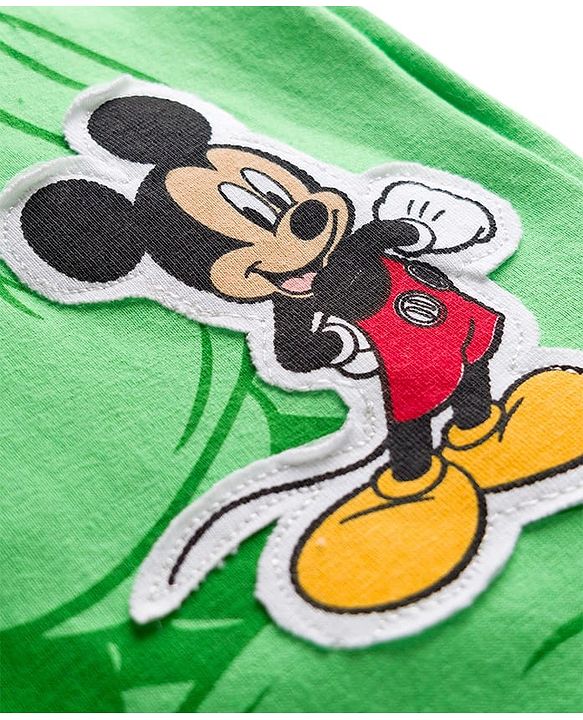 Babyhug Disney Single Jersey Knit Half Sleeves Polo T-Shirt with Mickey Mouse Graphic - Green