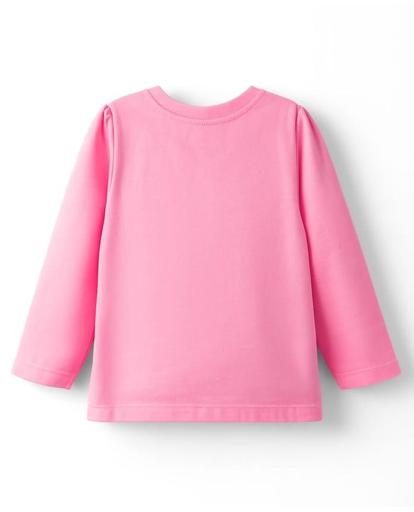 Babyhug Cotton Knit Full Sleeves Night Suit With Floral Print - Pink