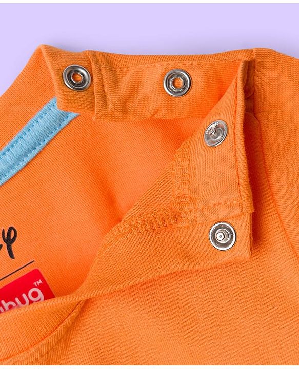 Babyhug Disney Single Jersey Knit Half Sleeves T-Shirts with Mickey Mouse Graphic Pack of 3 - Light Blue Orange & White