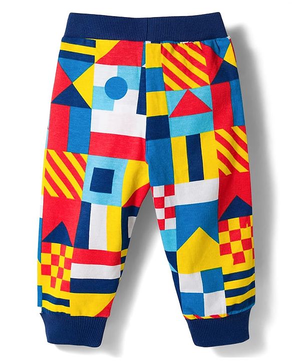 Babyhug Cotton Knit Full Length Printed Lounge Pants Pack Of 3 - Multicolour