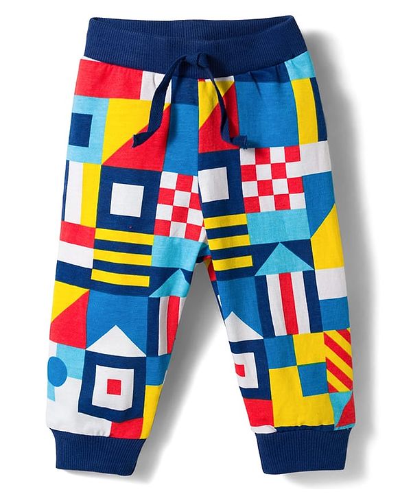 Babyhug Cotton Knit Full Length Printed Lounge Pants Pack Of 3 - Multicolour