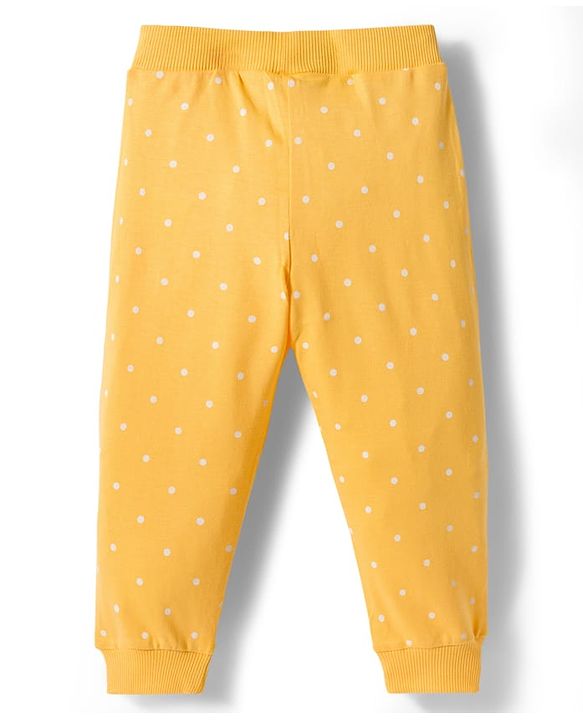 Babyhug Single Jersey Knit Full Length Lounge Pants with Floral Print & Bow Applique Pack of 3 - Multicolor