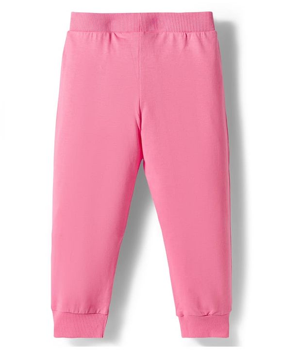 Babyhug Single Jersey Knit Full Length Lounge Pants with Floral Print & Bow Applique Pack of 3 - Multicolor