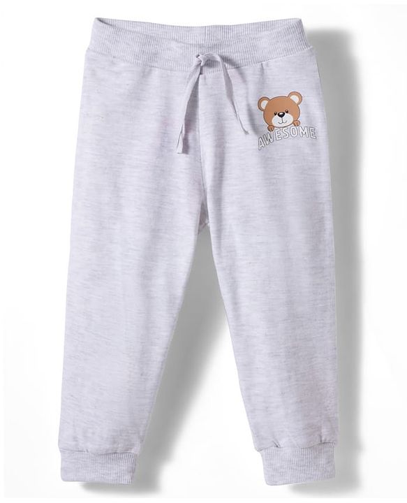 Babyhug Cotton Knit Full Length Striped & Teddy Bear Printed Lounge Pants Pack of 3 - Multicolor