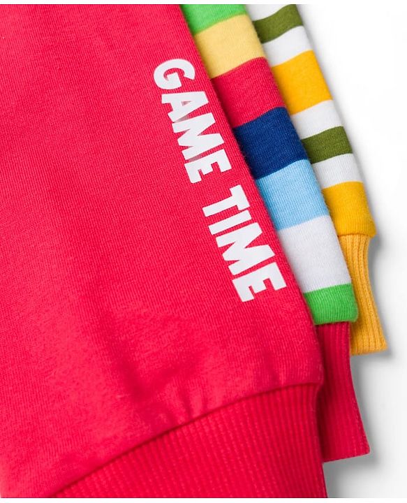 Babyhug Single Jersey Cotton Knit Full Length Striped Lounge Pants Pack Of 3 -Multicolour
