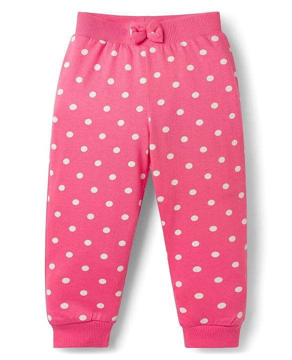 Babyhug Single Jersey Knit Full Length Lounge Pants With Floral & Polka Dot Print Pack of 3 - Multicolor