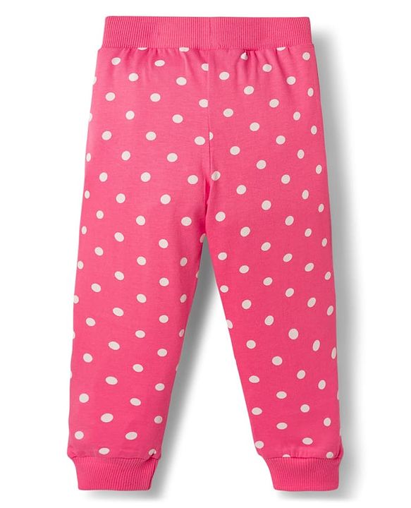 Babyhug Single Jersey Knit Full Length Lounge Pants With Floral & Polka Dot Print Pack of 3 - Multicolor