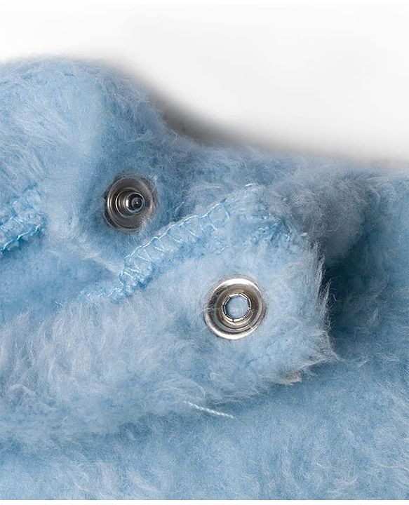 Babyhug Velour Cotton Knit Full Sleeves Winter Night Suit with Bear Design - Light Blue