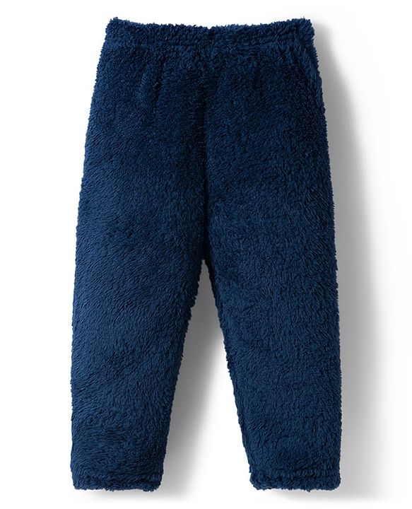 Babyhug Velour Knit Full Sleeves Winter Wear Night Suit With Bear Embriodery - Navy Blue