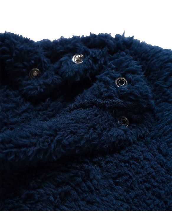 Babyhug Velour Knit Full Sleeves Winter Wear Night Suit With Bear Embriodery - Navy Blue