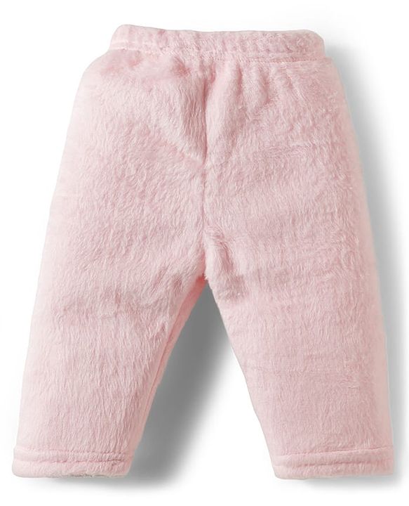 Babyhug Cotton Knit Full Sleeves Hooded Winter Wear Night Suit With Animal Face Embroidery - Pink