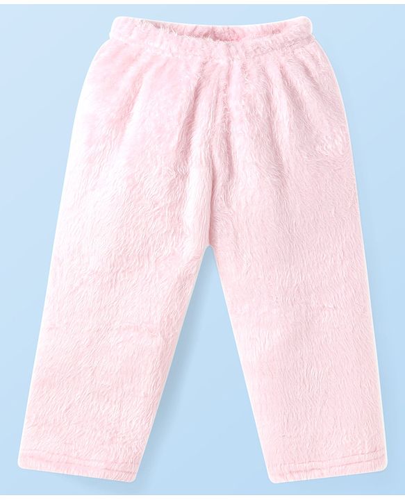 Babyhug Cotton Knit Full Sleeves Hooded Winter Wear Night Suit With Animal Face Embroidery - Pink