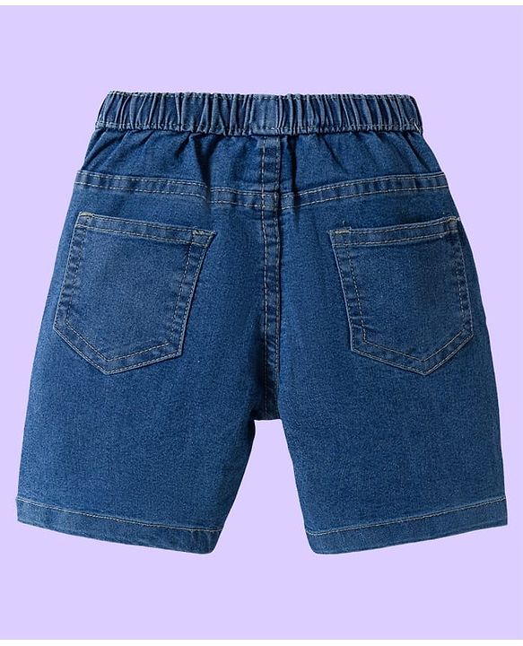 Babyhug Cotton Woven Half Sleeves Shirt & Denim Shorts Set With Dolphin Print - Multicolor