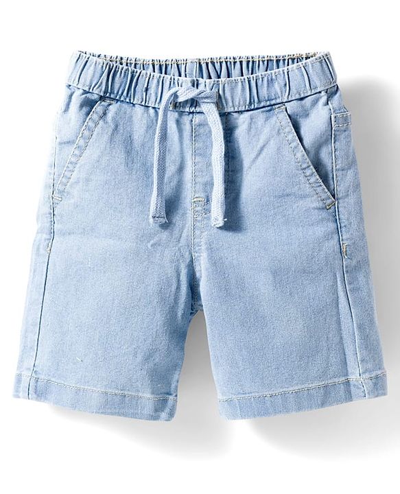 Babyhug Cotton Woven Half Sleeves Printed Shirt & Denim Shorts Set - Multicolor