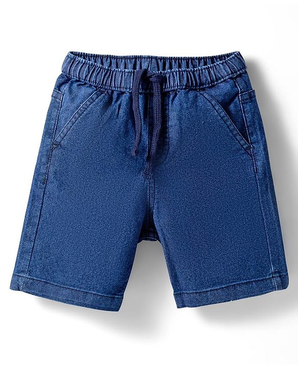 Babyhug Cotton Woven Half Sleeves Shirt & Denim Shorts Set With Dino Print - Multicolor