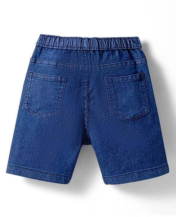 Babyhug Cotton Woven Half Sleeves Shirt & Denim Shorts Set With Dino Print - Multicolor