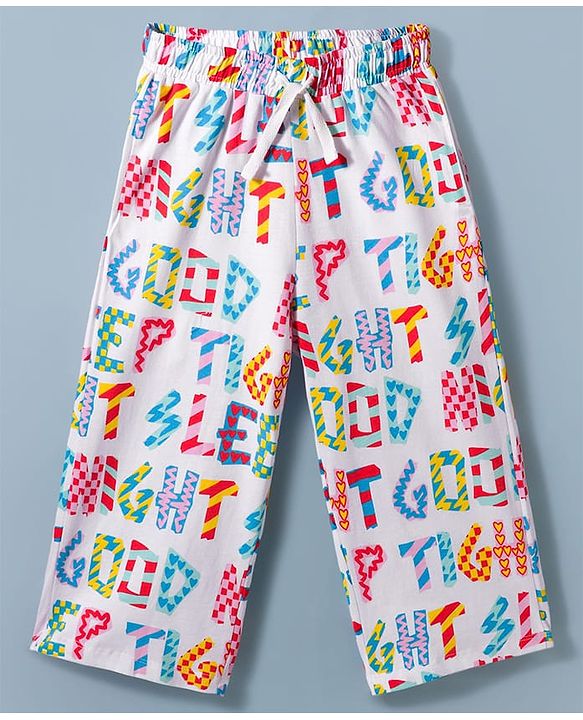 Pine Kids Cotton Knit Half Sleeves Co-Ord Top & Pyjama Capri Set Printed Night-Suit - Multicolor