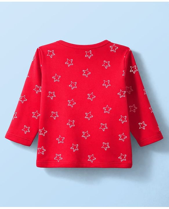Babyhug 100% Cotton Knit Full Sleeves Jhablas with Ball & Star Print Pack of 3 - Navy Blue Red & White