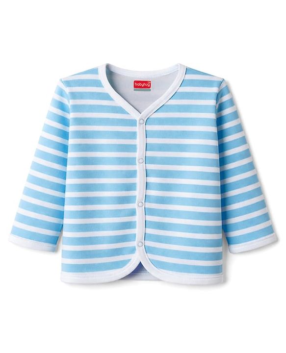 Babyhug 100% Cotton Knit Full Sleeves Jhablas with Dino Print & Stripes Pack of 3 - Multicolor