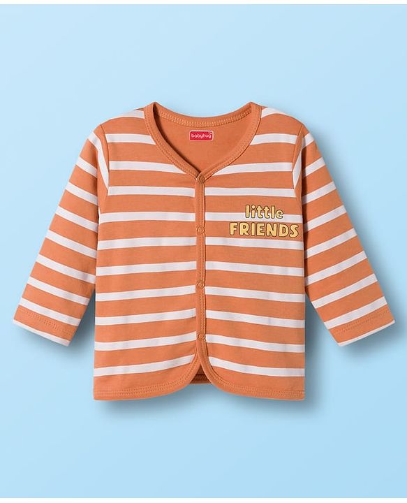 Babyhug 100% Cotton Knit Half Sleeves Jhablas With Animal Print Pack of 3 - Orange Yellow & White