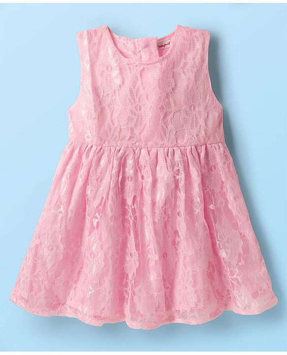 Babyhug Cotton Woven Frock & Full Sleeves Shrug With Floral Applique