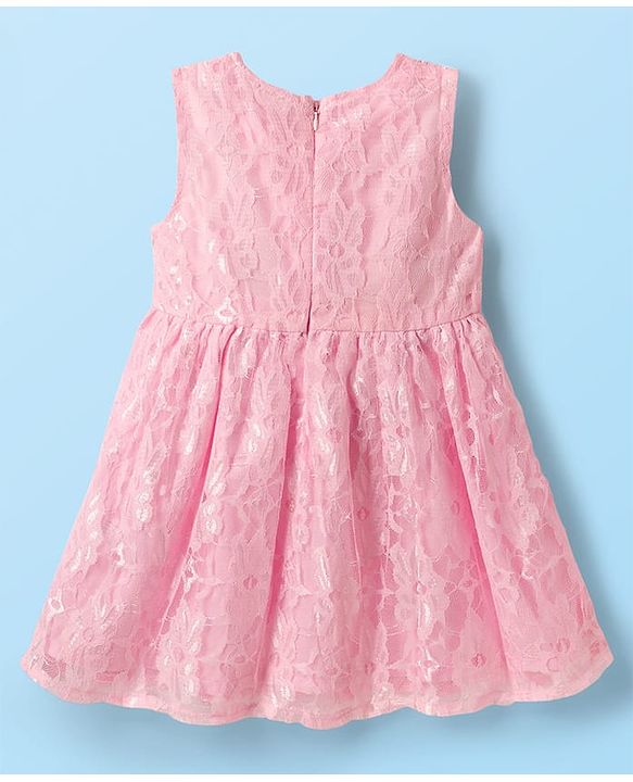 Babyhug Cotton Woven Frock & Full Sleeves Shrug With Floral Applique