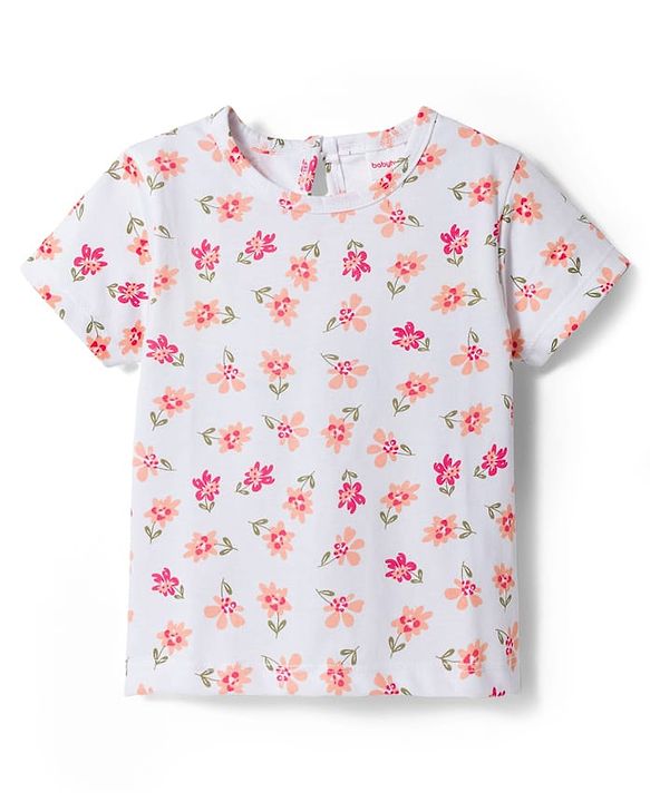 Babyhug Cotton Woven Frock & Half Sleeves Inner Tee With Floral Print & Embroidery - Olive Green