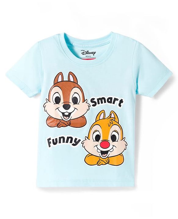 Babyhug Disney Single Jersey Knit Half Sleeves T-Shirts with Chip N Dale Graphic Pack of 3 - Orange Aqua Blue & Green