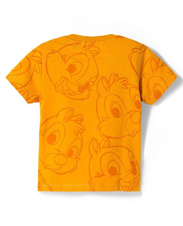 Babyhug Disney Single Jersey Knit Half Sleeves T-Shirts with Chip N Dale Graphic Pack of 3 - Orange Aqua Blue & Green