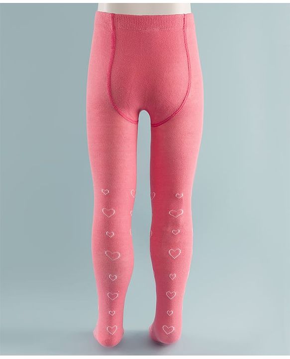 Cute Walk by Babyhug Knit Heart Design Antibacterial Tights - Pink