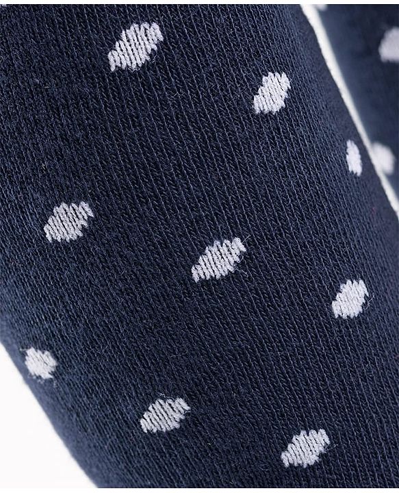Cutewalk by Babyhug  Knit Antibacterial Tight With Polka Dot Print - Navy Blue