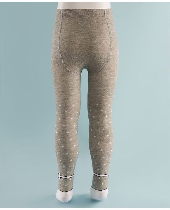Cute Walk by Babyhug Knit Polka Dot Design Antibacterial Tights - Grey