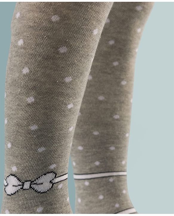 Cute Walk by Babyhug Knit Polka Dot Design Antibacterial Tights - Grey