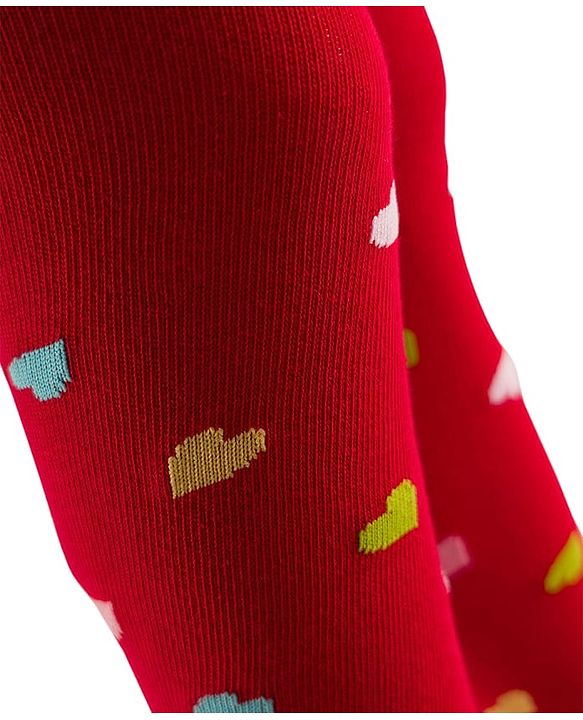 Cute Walk by Babyhug Knit Heart Design Antibacterial Tights - Red