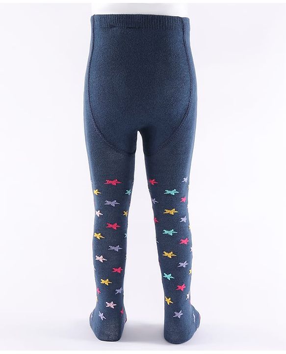 Cute Walk by Babyhug Knit Star Design Antibacterial Tights - Navy