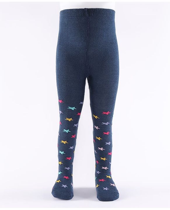 Cute Walk by Babyhug Knit Star Design Antibacterial Tights - Navy