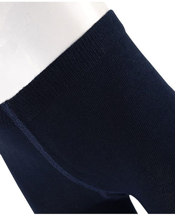 Cute Walk by Babyhug Cotton Knit Anti Bacterial Footed Tights With Unicorn Design - Navy Blue