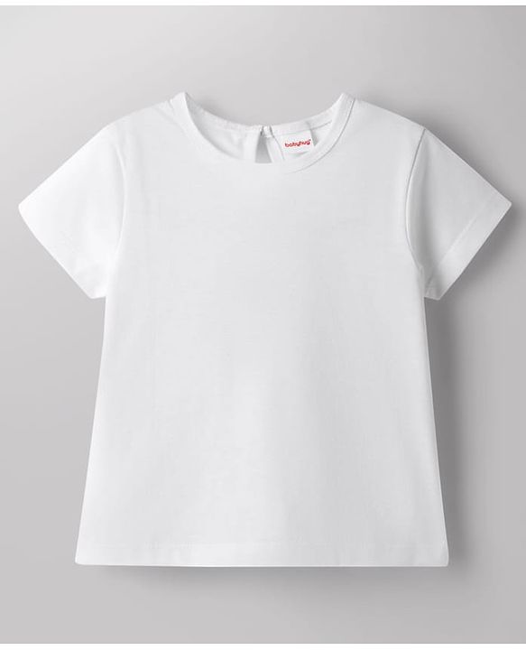 Babyhug Cotton Woven Half Sleeves Solid Colour T-Shirt & Frock with Heart Patch - Blue