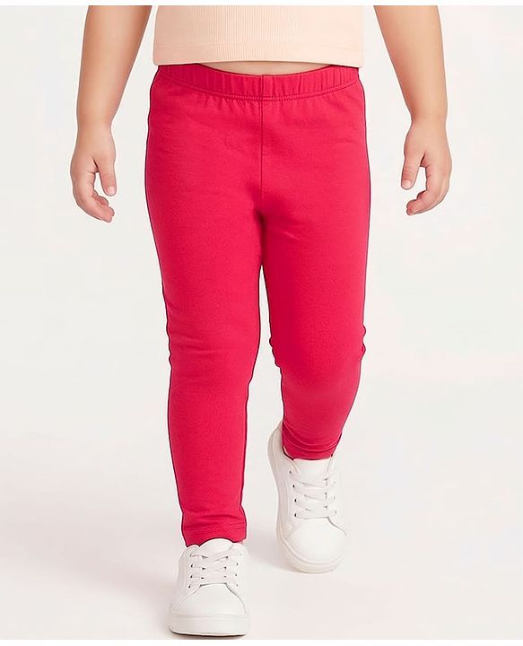 Babyhug Cotton Lycra Knit Full Length Leggings With Polka Dot Print Pack Of 3 - Blue Red & White