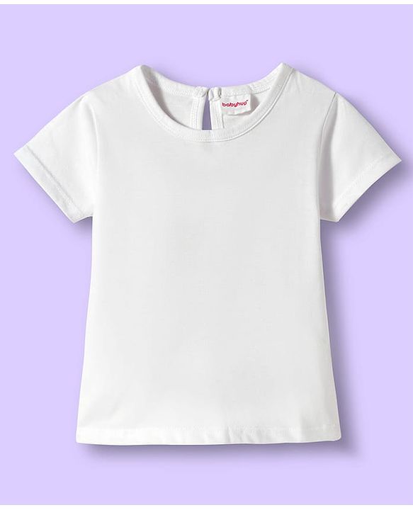 Babyhug Cotton Woven Frock & Half Sleeves Inner Tee With Floral Print - Blue & White