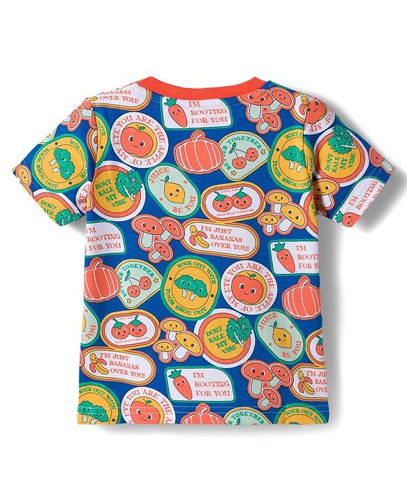 Babyhug Cotton Knit Half Sleeves T-Shirt with Tropical Theme Print - Multicolor