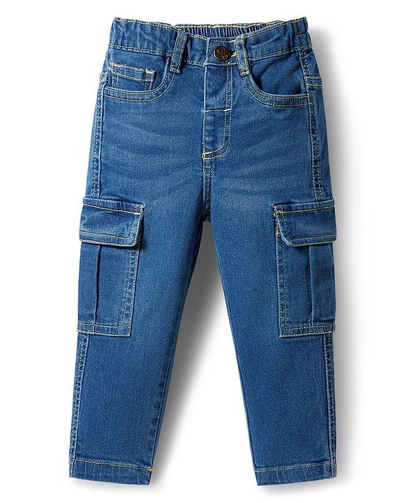 Babyhug Cotton Woven Full Sleeves Shirt & Denim Jeans Set - Blue