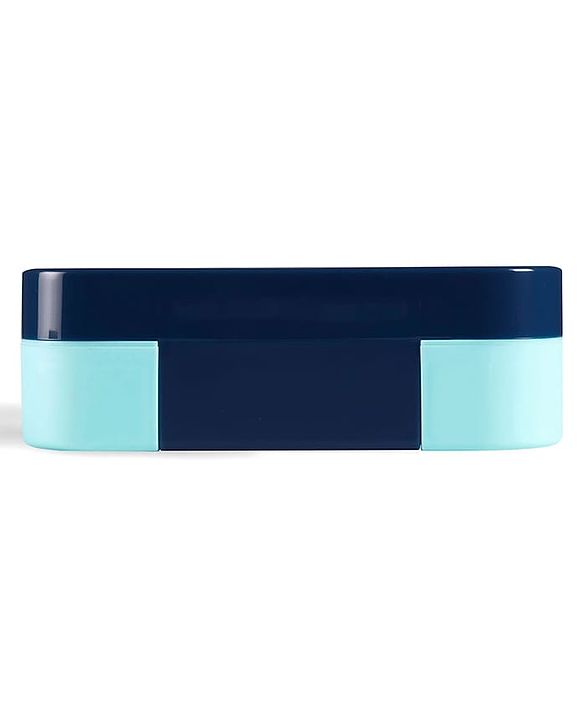 Babyhug 3 Compartment Insulated Lunch Box- Space Theme Navy Blue| 450 ml + 200 ml + 200 ml| BPA Free| Food Grade| Individual Air Tight Lids| School Lunch & Snack Box| Perfect for Travel - Blue