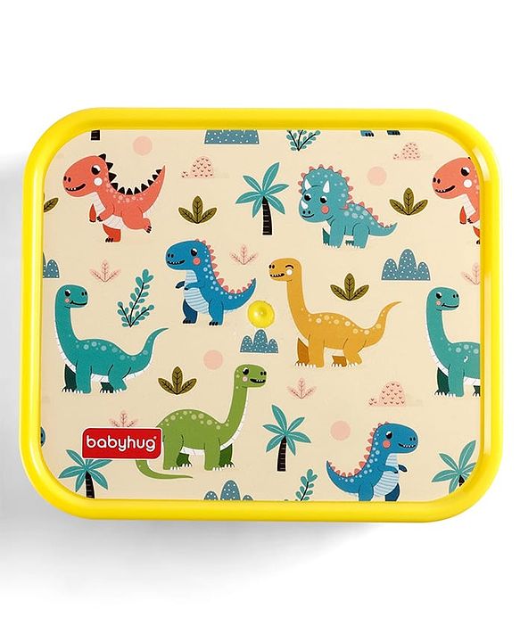 Babyhug 3 Compartment Insulated Lunch Box- Space Theme Navy Blue| 450 ml + 200 ml + 200 ml| BPA Free| Food Grade| Individual Air Tight Lids| School Lunch & Snack Box| Perfect for Travel - Blue