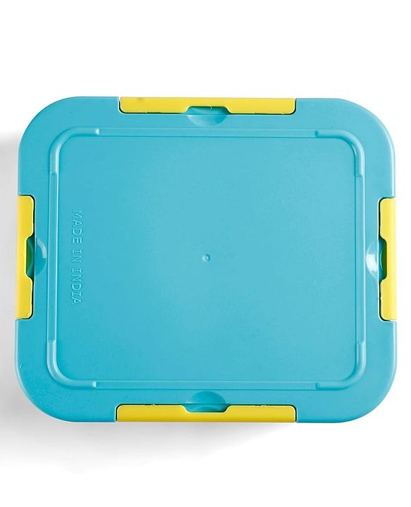 Babyhug 3 Compartment Insulated Lunch Box- Space Theme Navy Blue| 450 ml + 200 ml + 200 ml| BPA Free| Food Grade| Individual Air Tight Lids| School Lunch & Snack Box| Perfect for Travel - Blue