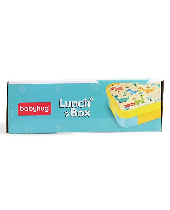 Babyhug 3 Compartment Insulated Lunch Box- Space Theme Navy Blue| 450 ml + 200 ml + 200 ml| BPA Free| Food Grade| Individual Air Tight Lids| School Lunch & Snack Box| Perfect for Travel - Blue