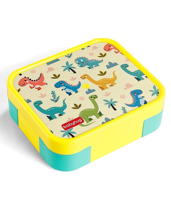 Babyhug 3 Compartment Insulated Lunch Box- Space Theme Navy Blue| 450 ml + 200 ml + 200 ml| BPA Free| Food Grade| Individual Air Tight Lids| School Lunch & Snack Box| Perfect for Travel - Blue