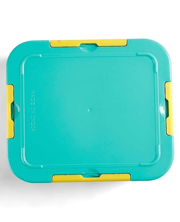 Babyhug 3 Compartment Insulated Lunch Box- Space Theme Navy Blue| 450 ml + 200 ml + 200 ml| BPA Free| Food Grade| Individual Air Tight Lids| School Lunch & Snack Box| Perfect for Travel - Blue